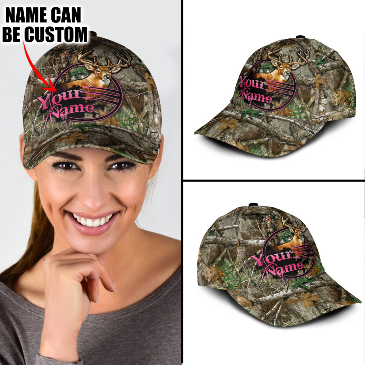 Personalized Your Name Deer Hunting Country Girl Classic Cap