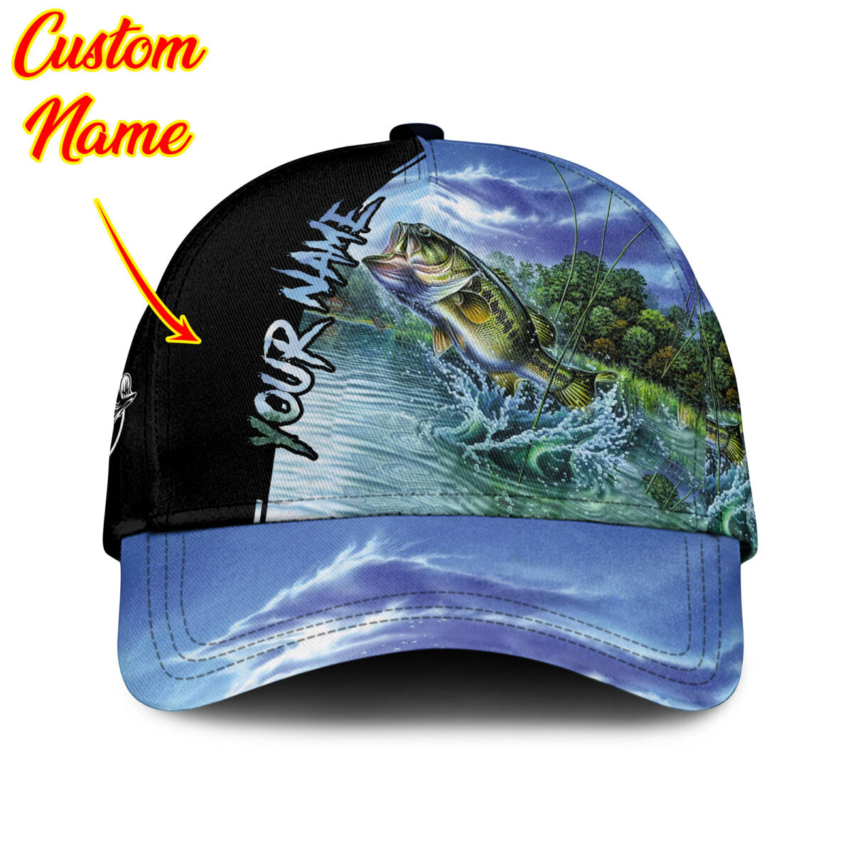 Personalized Your Name Love Bass Fishing Classic Cap