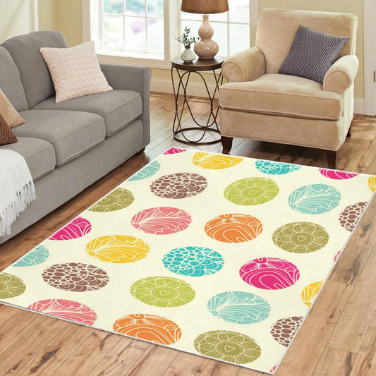 Polka Dot Tropical Plant Area Rug