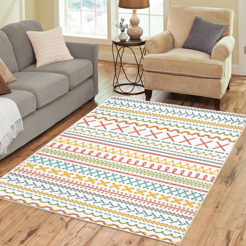 Sewing Stitch Pattern Area Rug
