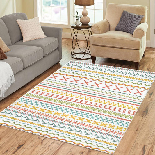 Sewing Stitch Pattern Area Rug