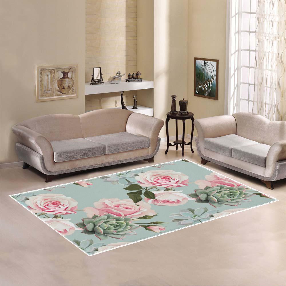 Succulent Rose Area Rug