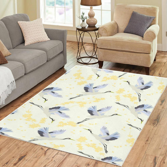 Japanese Red-crowned Crane Area Rug