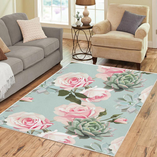 Succulent Rose Area Rug