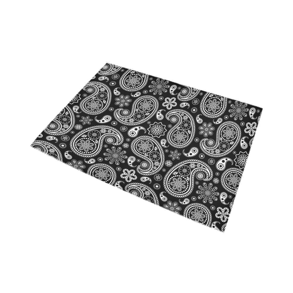 Black and White Paisley Area Rug