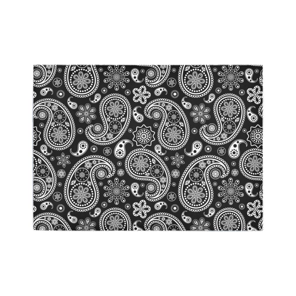 Black and White Paisley Area Rug