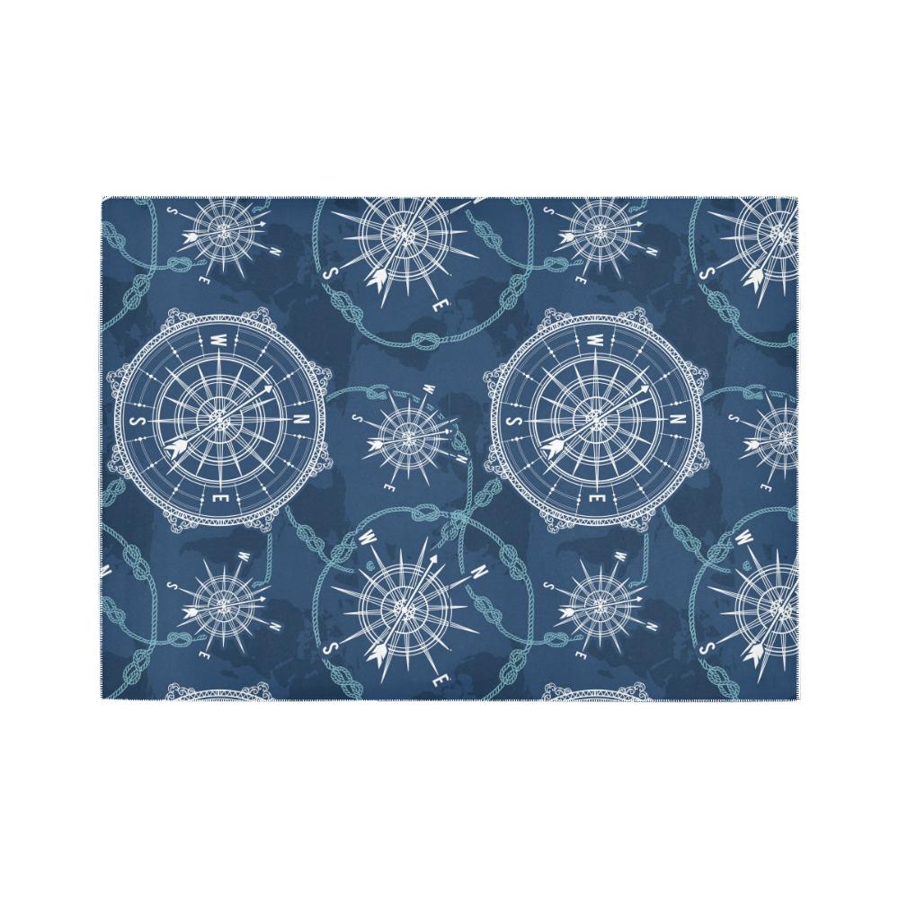World Map Compass Area Rug