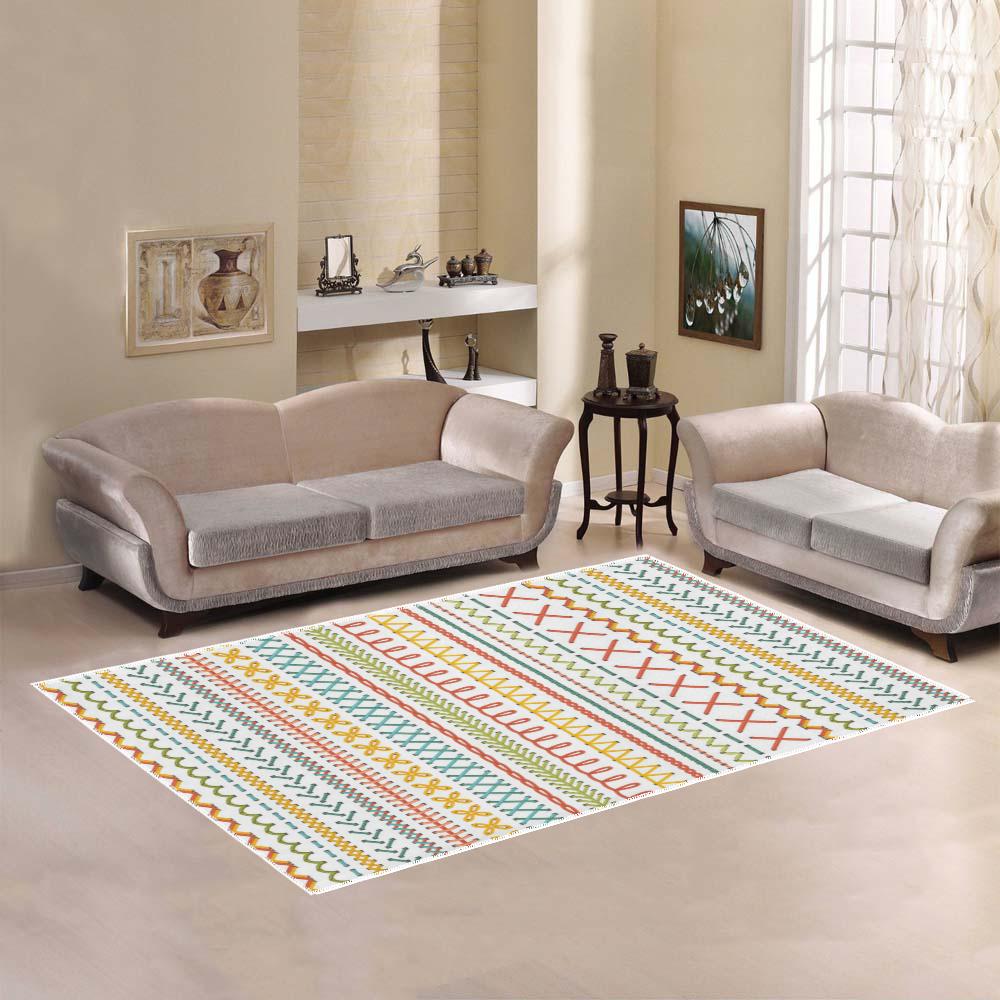 Sewing Stitch Pattern Area Rug