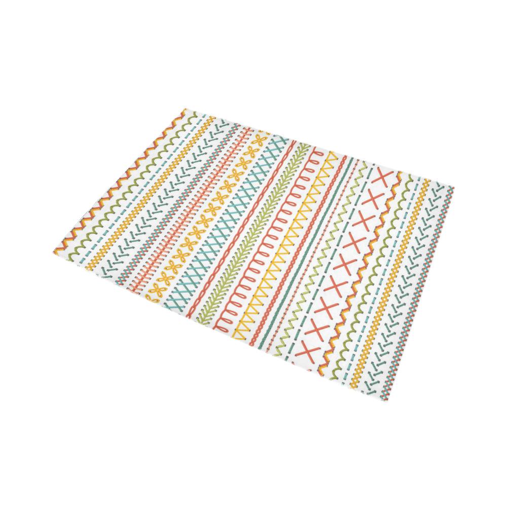 Sewing Stitch Pattern Area Rug