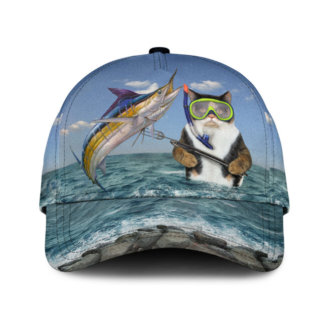 Love Fishing Cat Fisherman Classic Cap