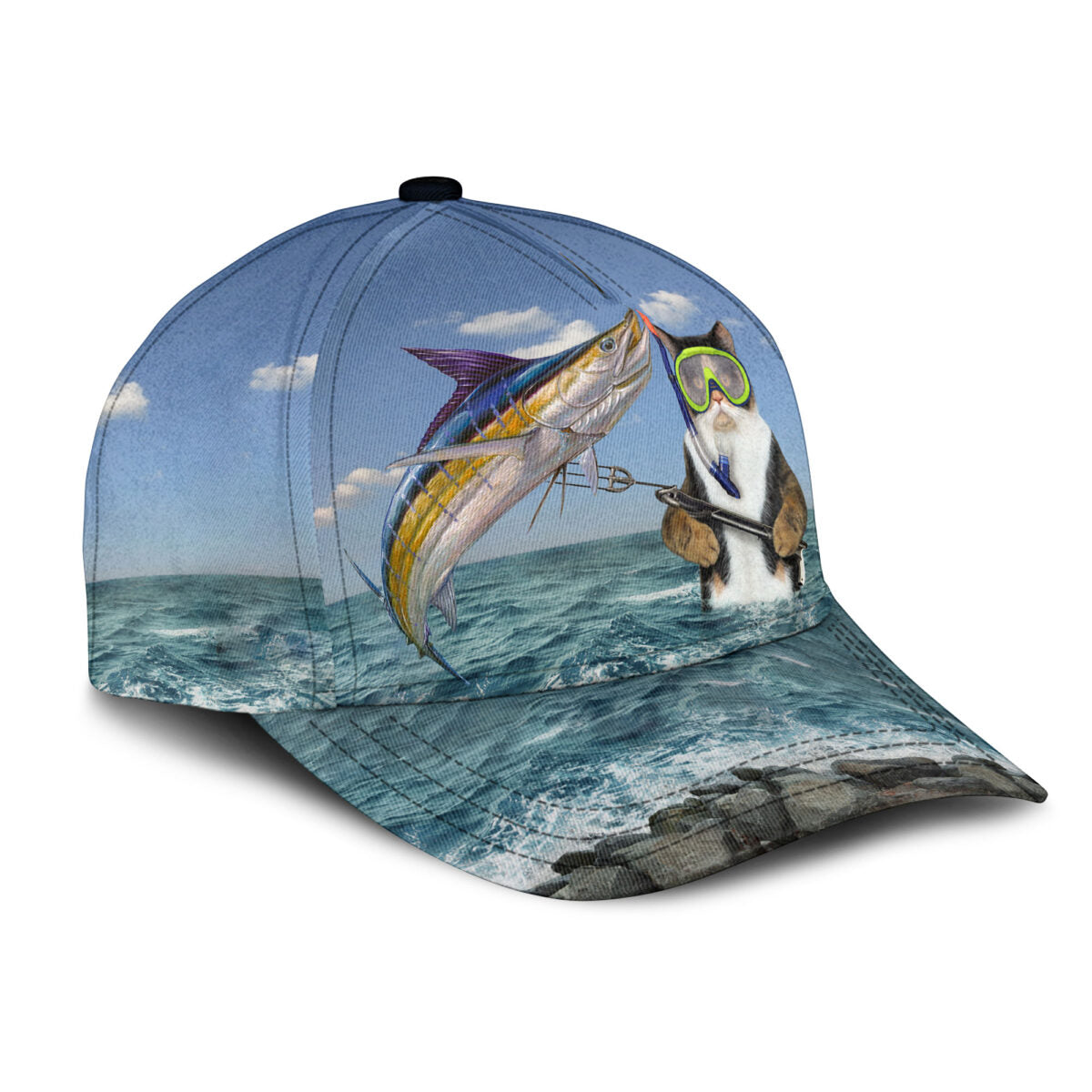 Love Fishing Cat Fisherman Classic Cap