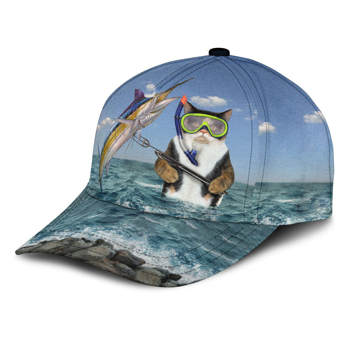 Love Fishing Cat Fisherman Classic Cap
