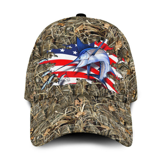 Marlin Fishing US Flag Classic Cap