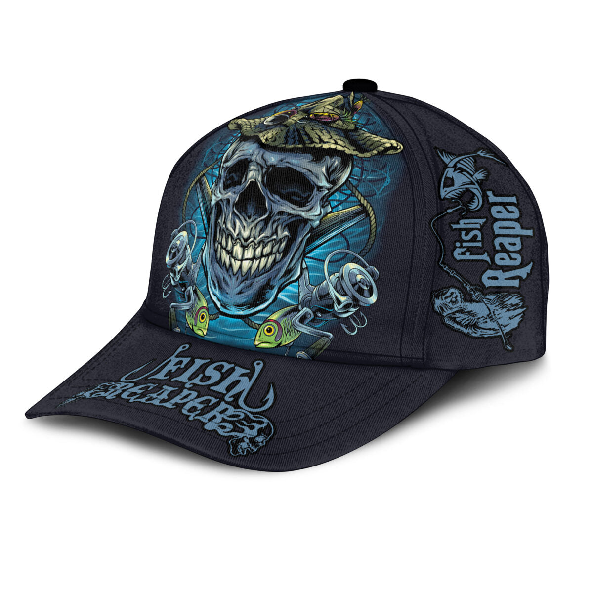 Love Skull Fishing Fish Reaper Classic Cap