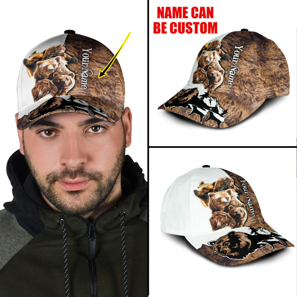 Personalize Love Bear Classic Cap