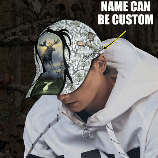Personalize Winter Moose Classic Cap