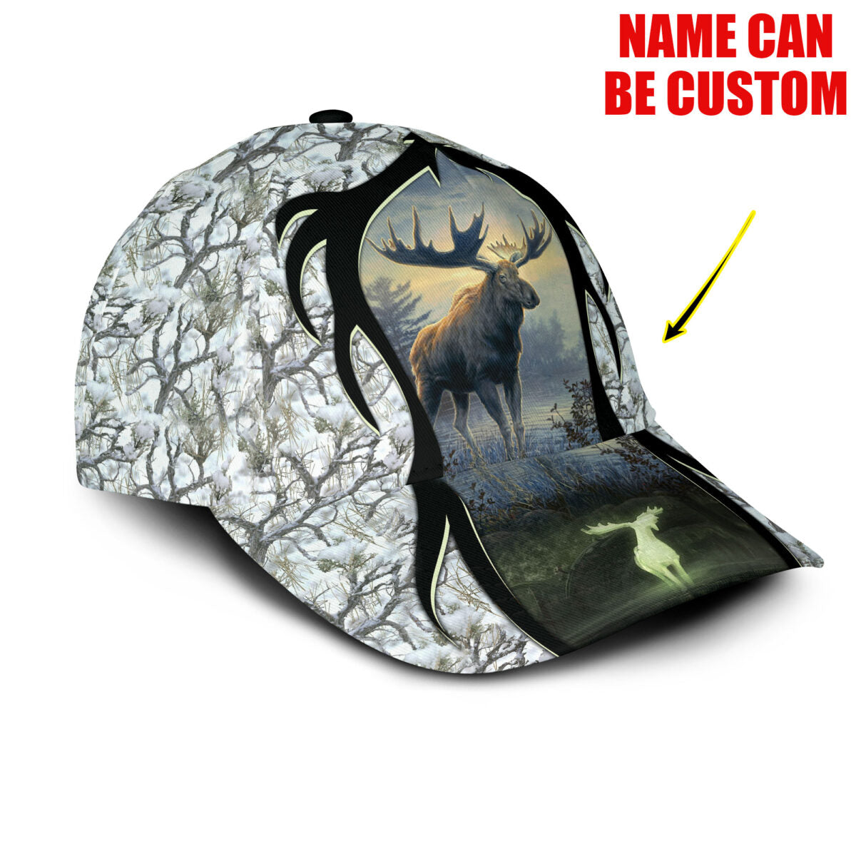 Personalize Winter Moose Classic Cap