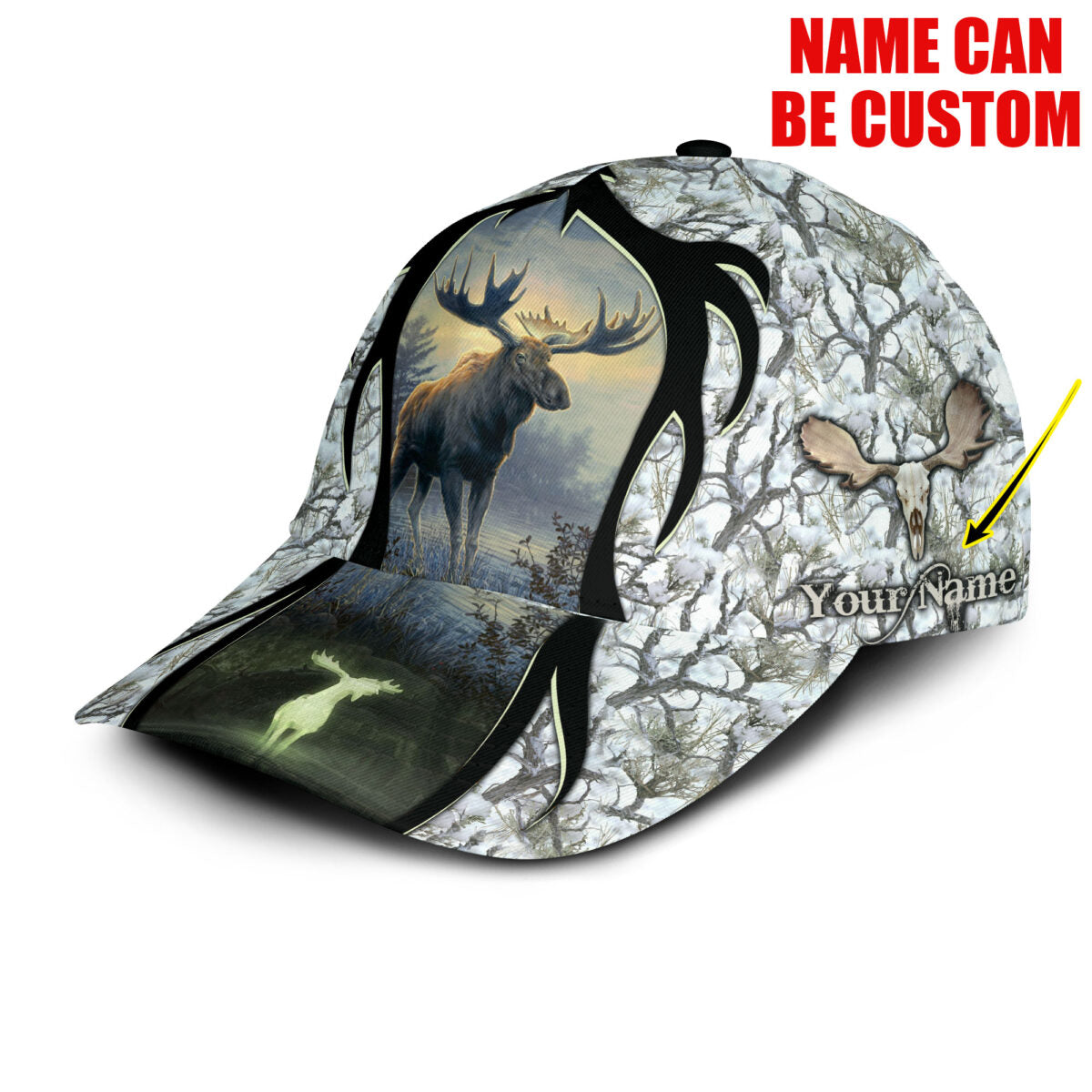 Personalize Winter Moose Classic Cap