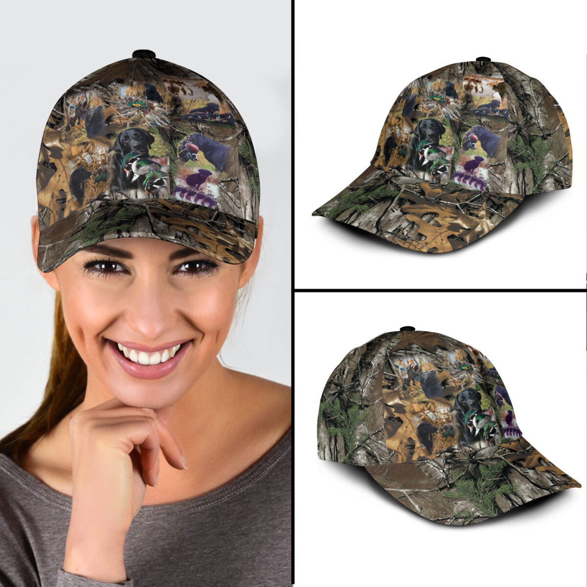 Camo Hunting Dog Classic Cap