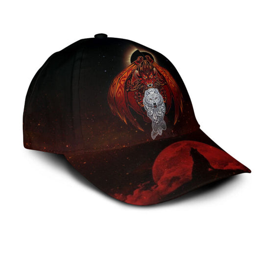 Love Dragon And Wolf Classic Cap
