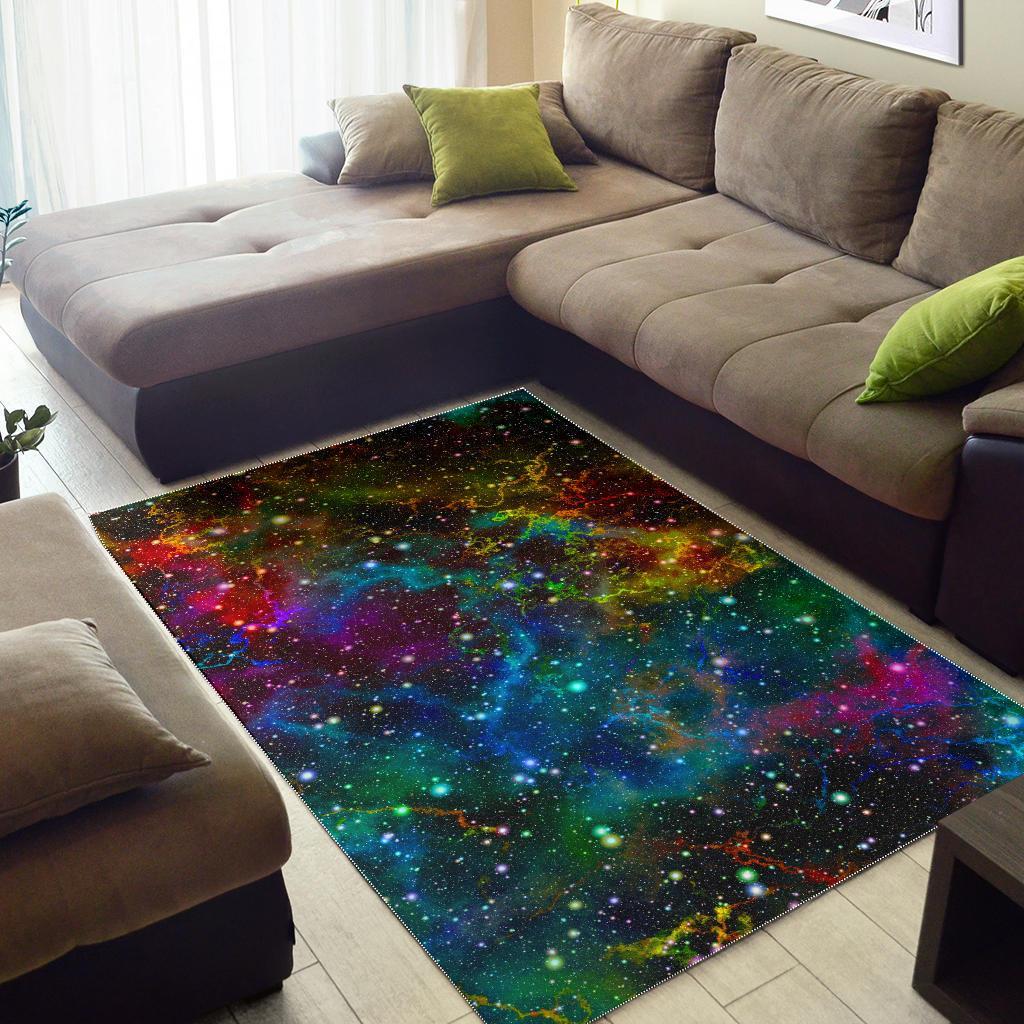 Abstract Colorful Galaxy Space Print Area Rug