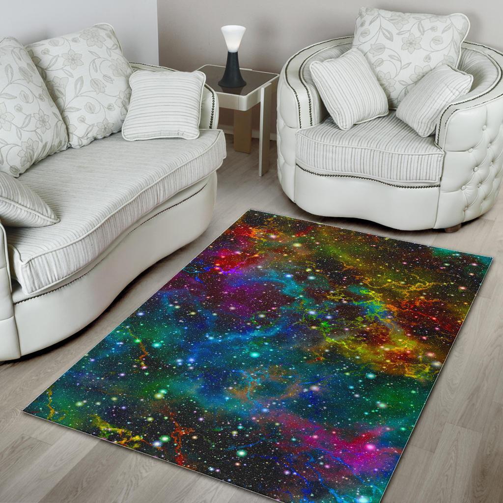 Abstract Colorful Galaxy Space Print Area Rug