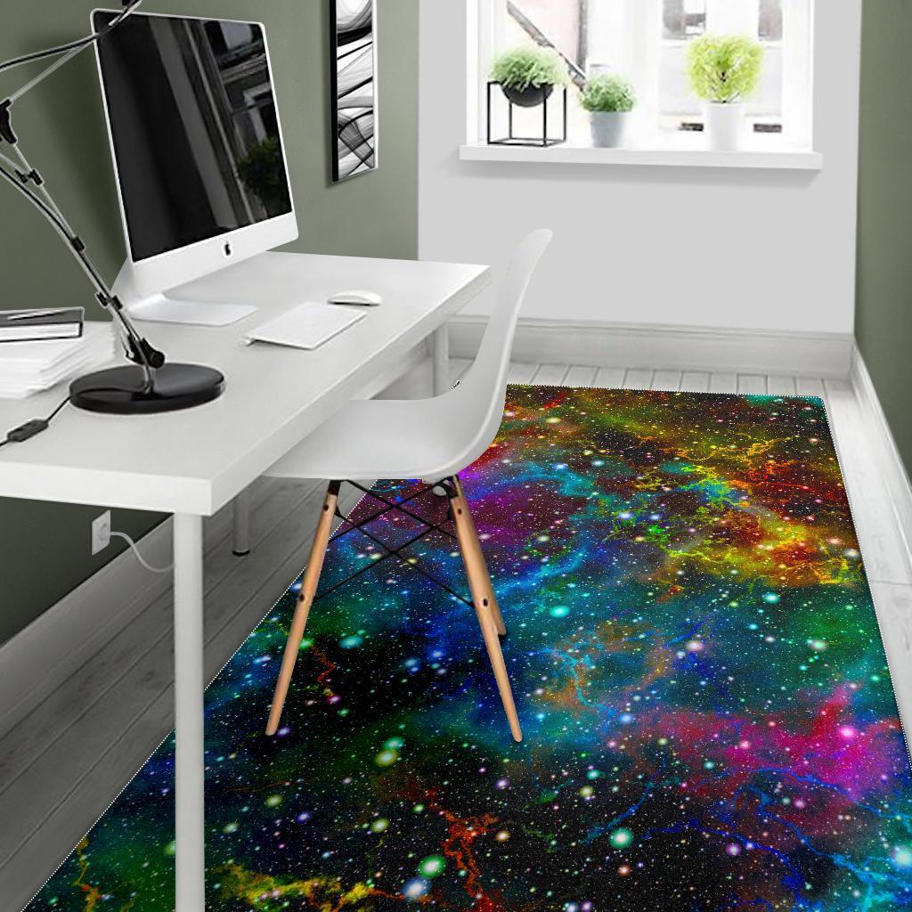 Abstract Colorful Galaxy Space Print Area Rug