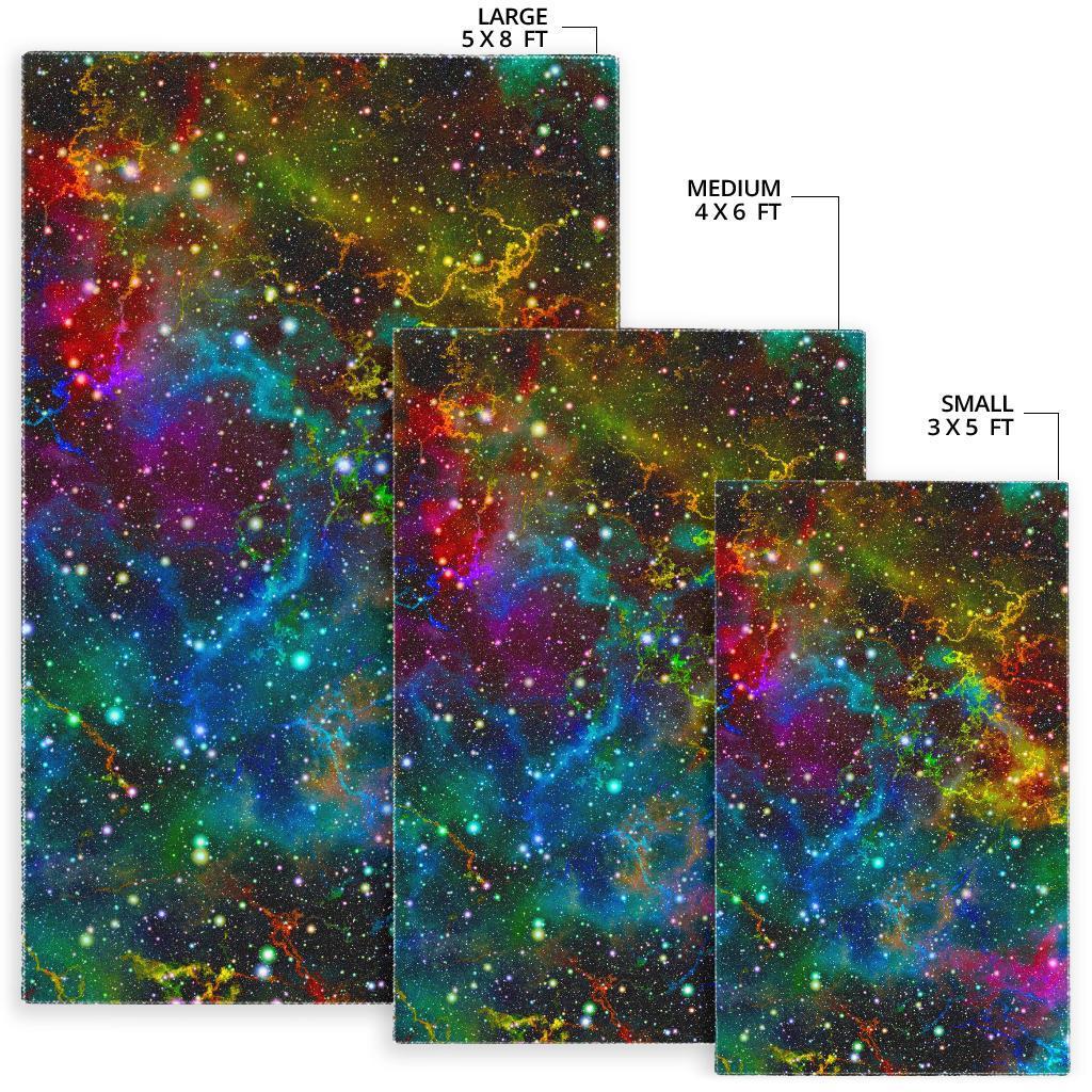 Abstract Colorful Galaxy Space Print Area Rug