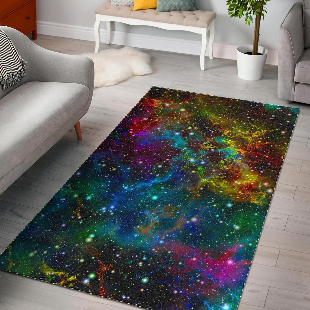 Abstract Colorful Galaxy Space Print Area Rug