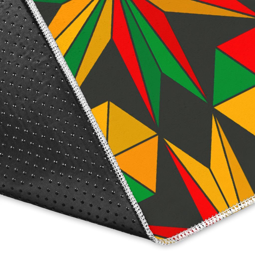 Abstract Geometric Reggae Pattern Print Area Rug