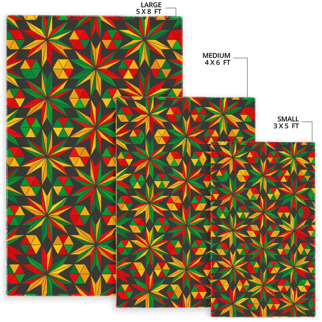 Abstract Geometric Reggae Pattern Print Area Rug