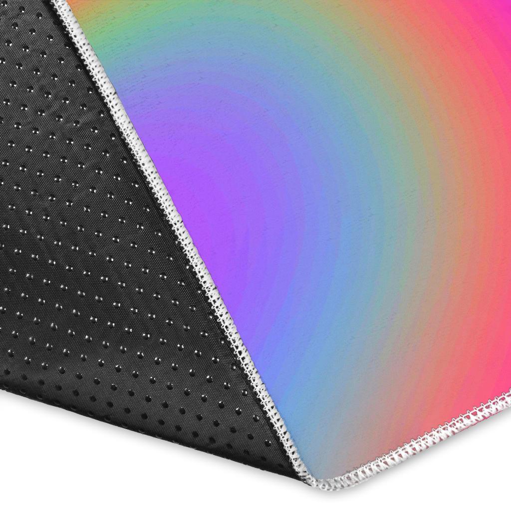 Abstract Holographic Trippy Print Area Rug