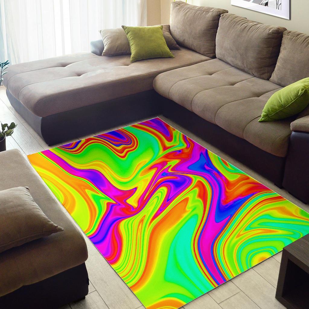 Abstract Liquid Trippy Print Area Rug