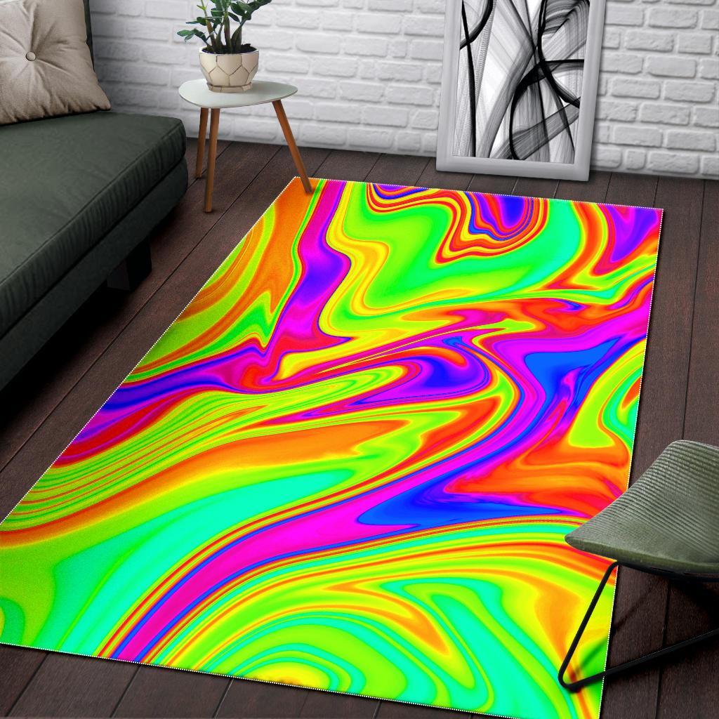 Abstract Liquid Trippy Print Area Rug