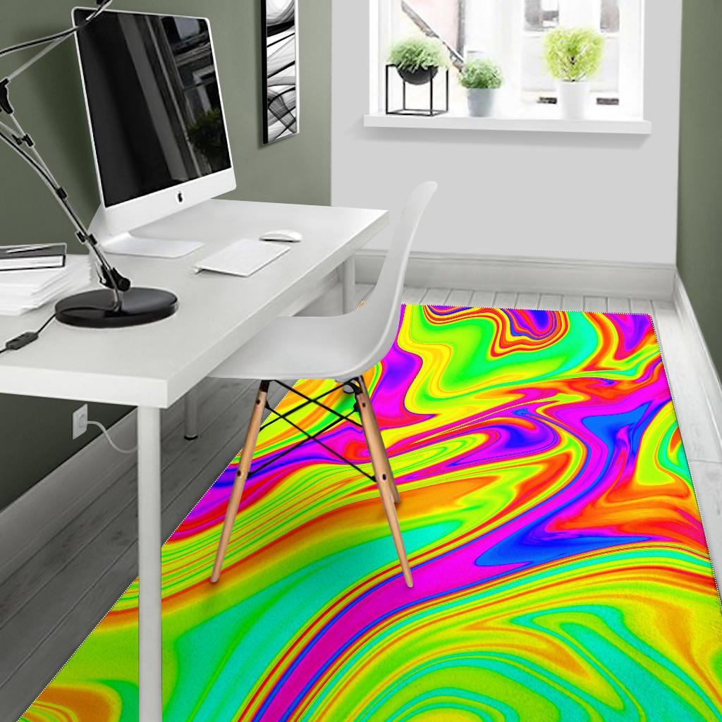 Abstract Liquid Trippy Print Area Rug