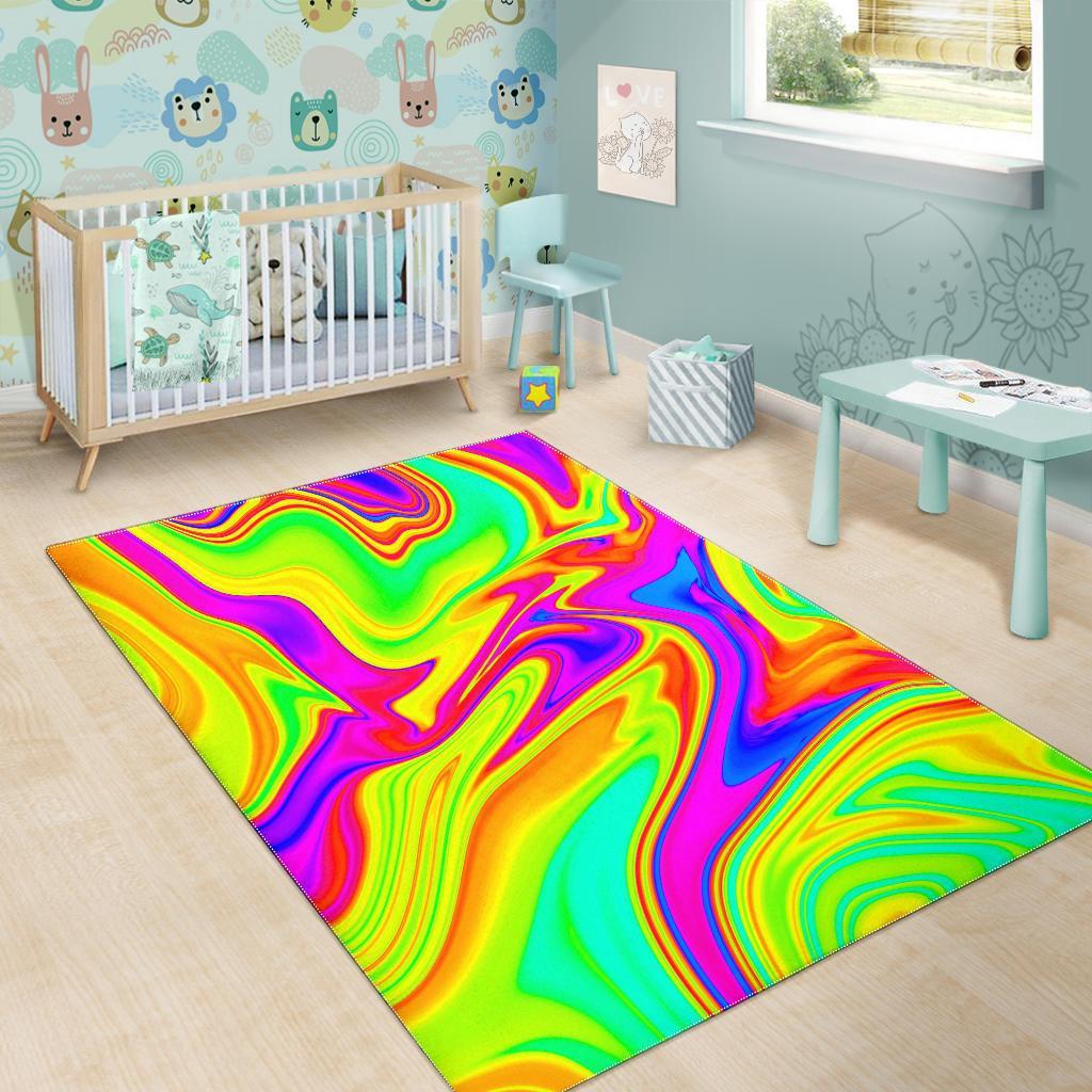 Abstract Liquid Trippy Print Area Rug