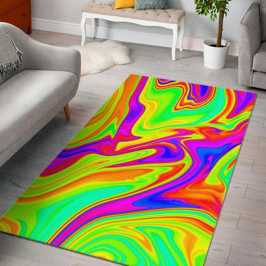 Abstract Liquid Trippy Print Area Rug
