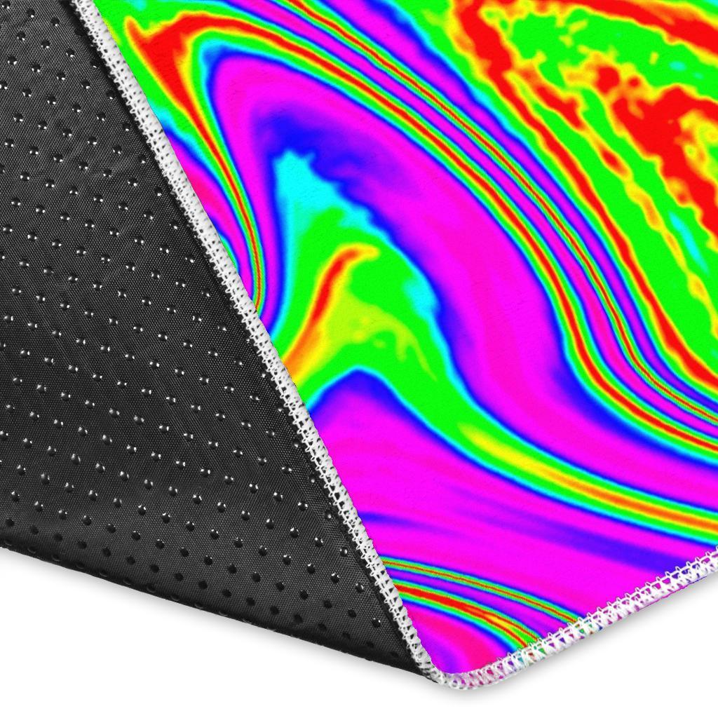 Abstract Psychedelic Liquid Trippy Print Area Rug