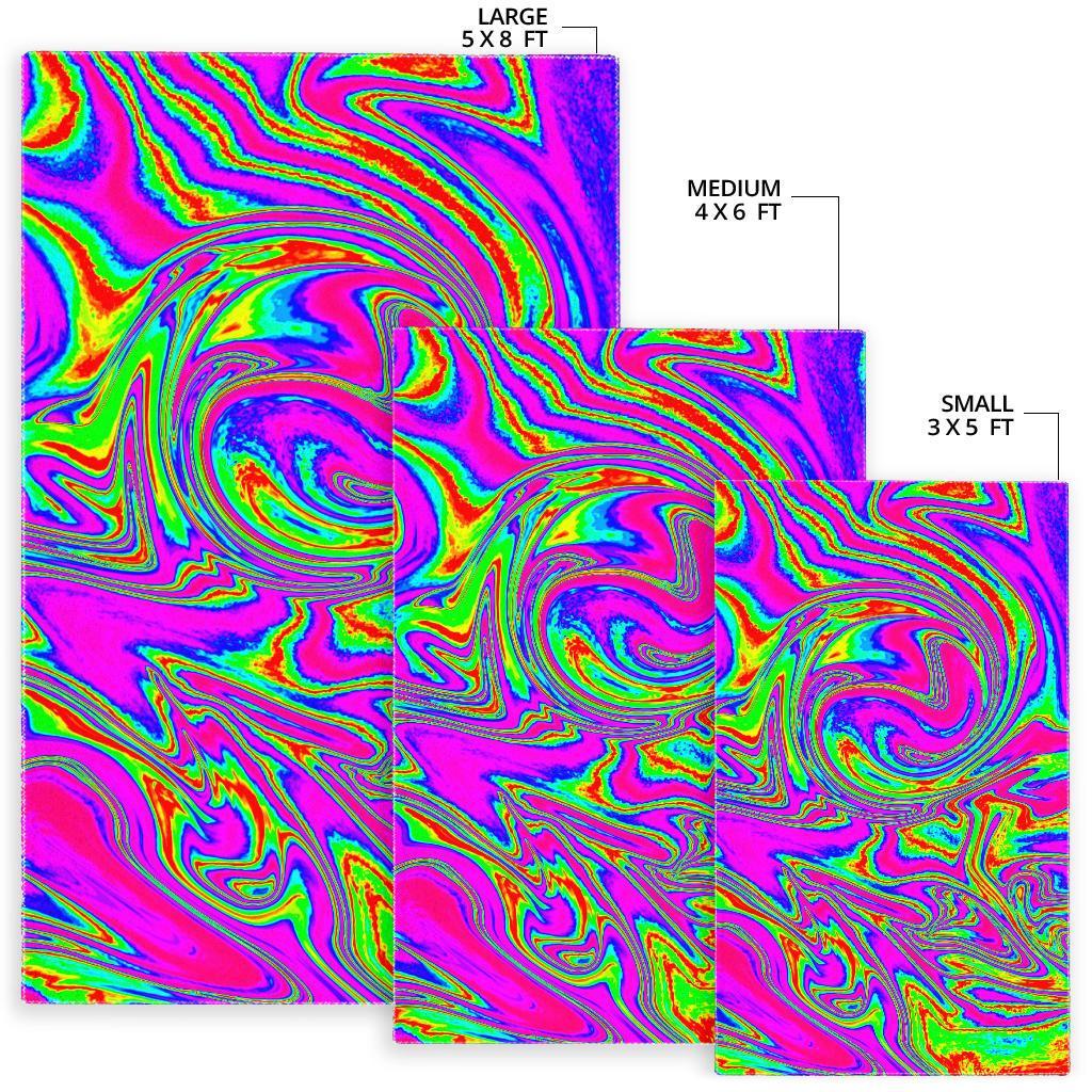 Abstract Psychedelic Liquid Trippy Print Area Rug