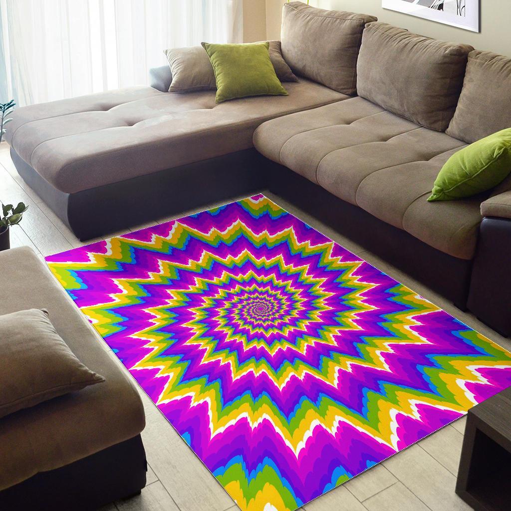 Abstract Spiral Moving Optical Illusion Area Rug
