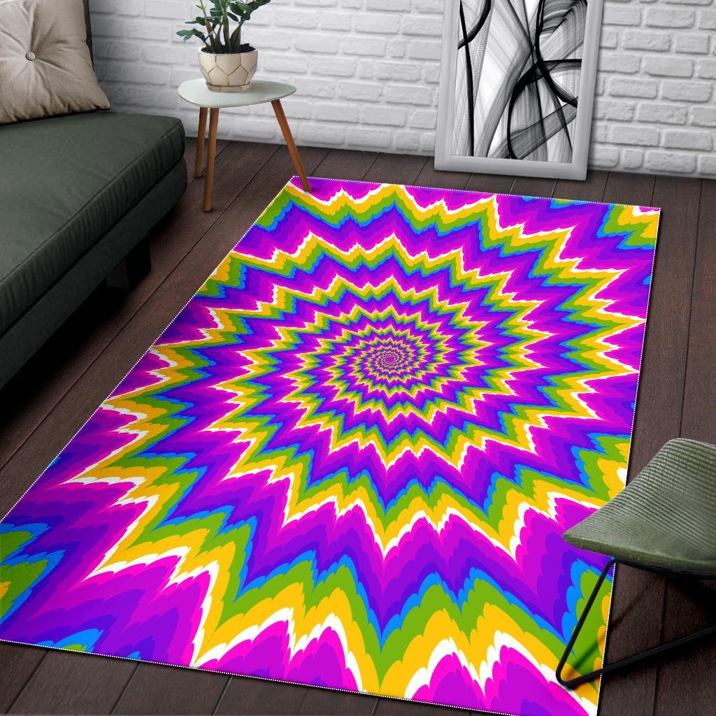 Abstract Spiral Moving Optical Illusion Area Rug