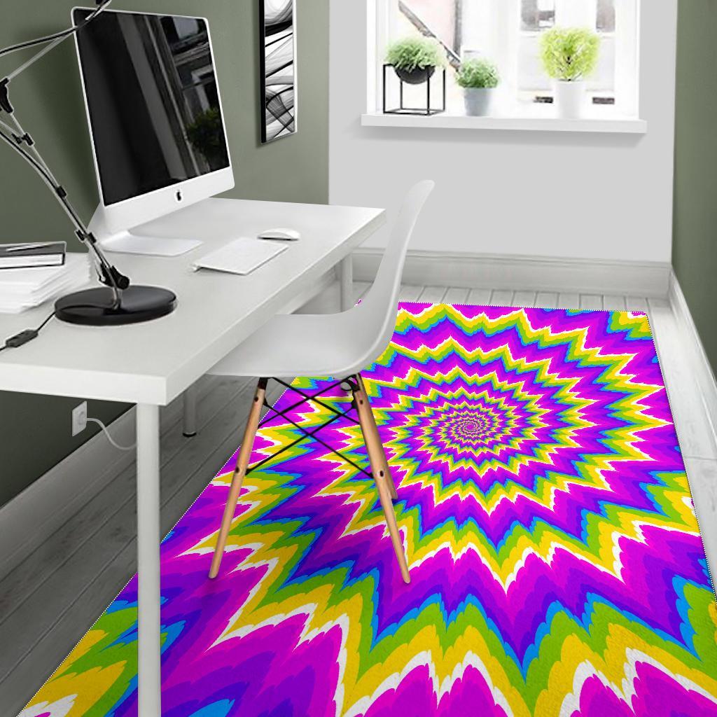 Abstract Spiral Moving Optical Illusion Area Rug