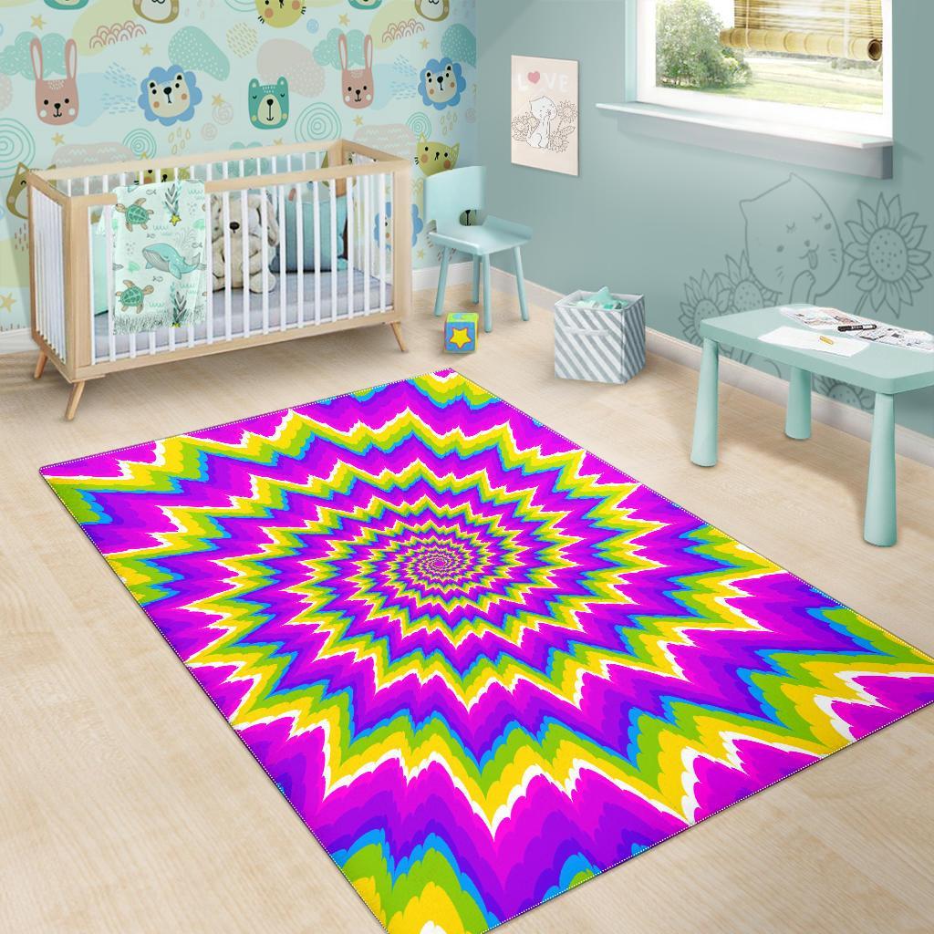 Abstract Spiral Moving Optical Illusion Area Rug