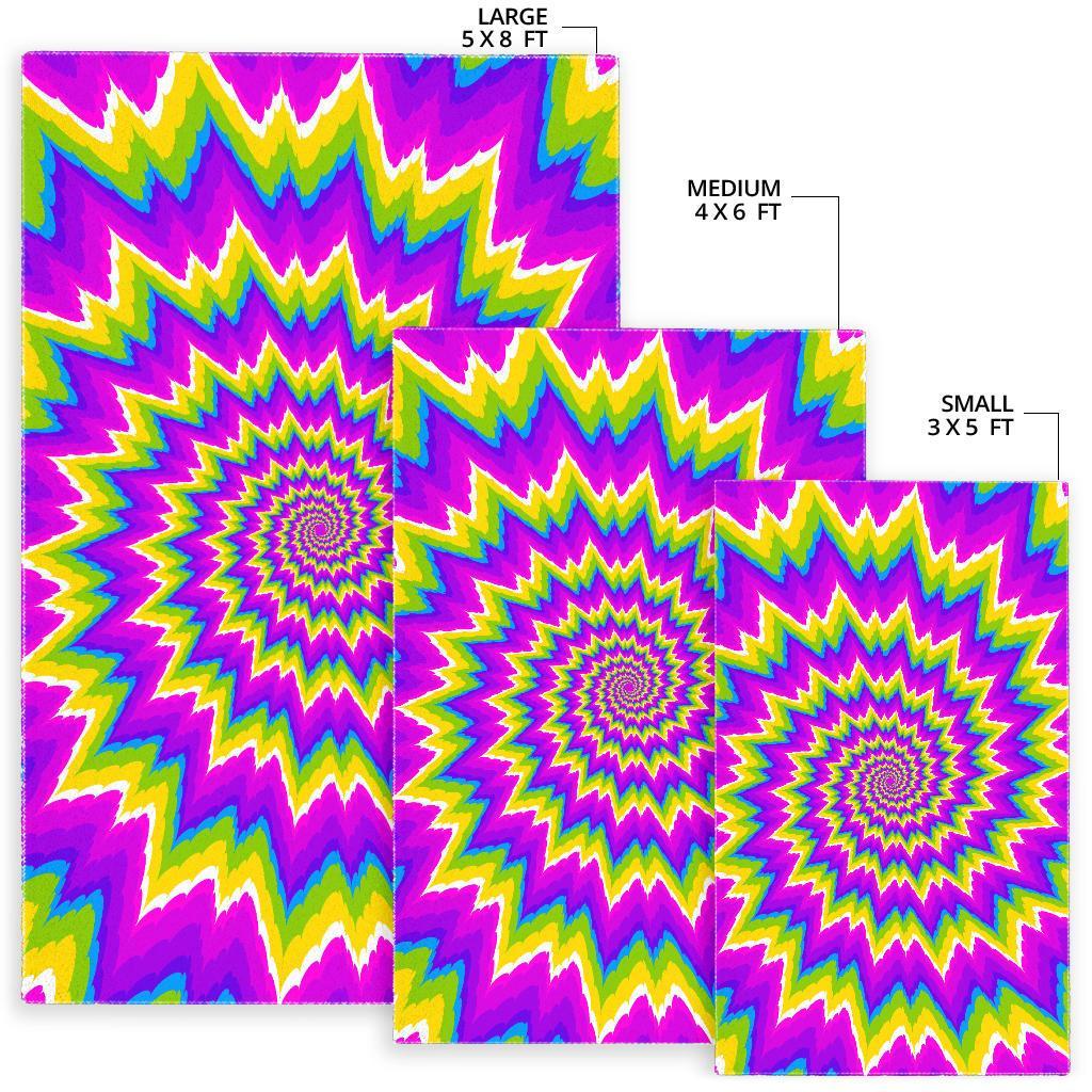 Abstract Spiral Moving Optical Illusion Area Rug
