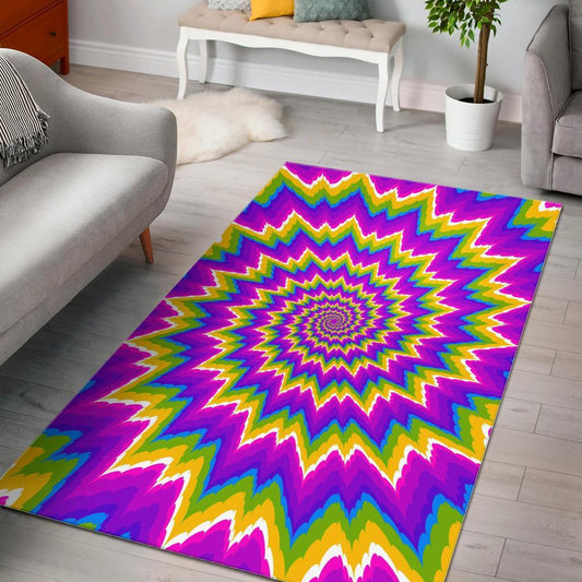 Abstract Spiral Moving Optical Illusion Area Rug