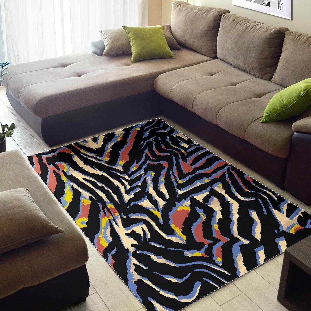 Abstract Zebra Pattern Print Area Rug