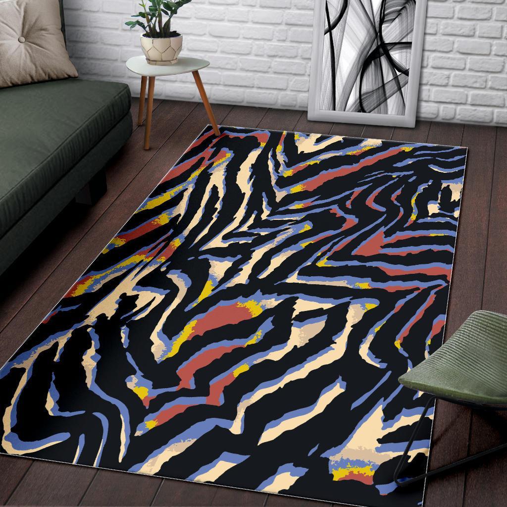Abstract Zebra Pattern Print Area Rug