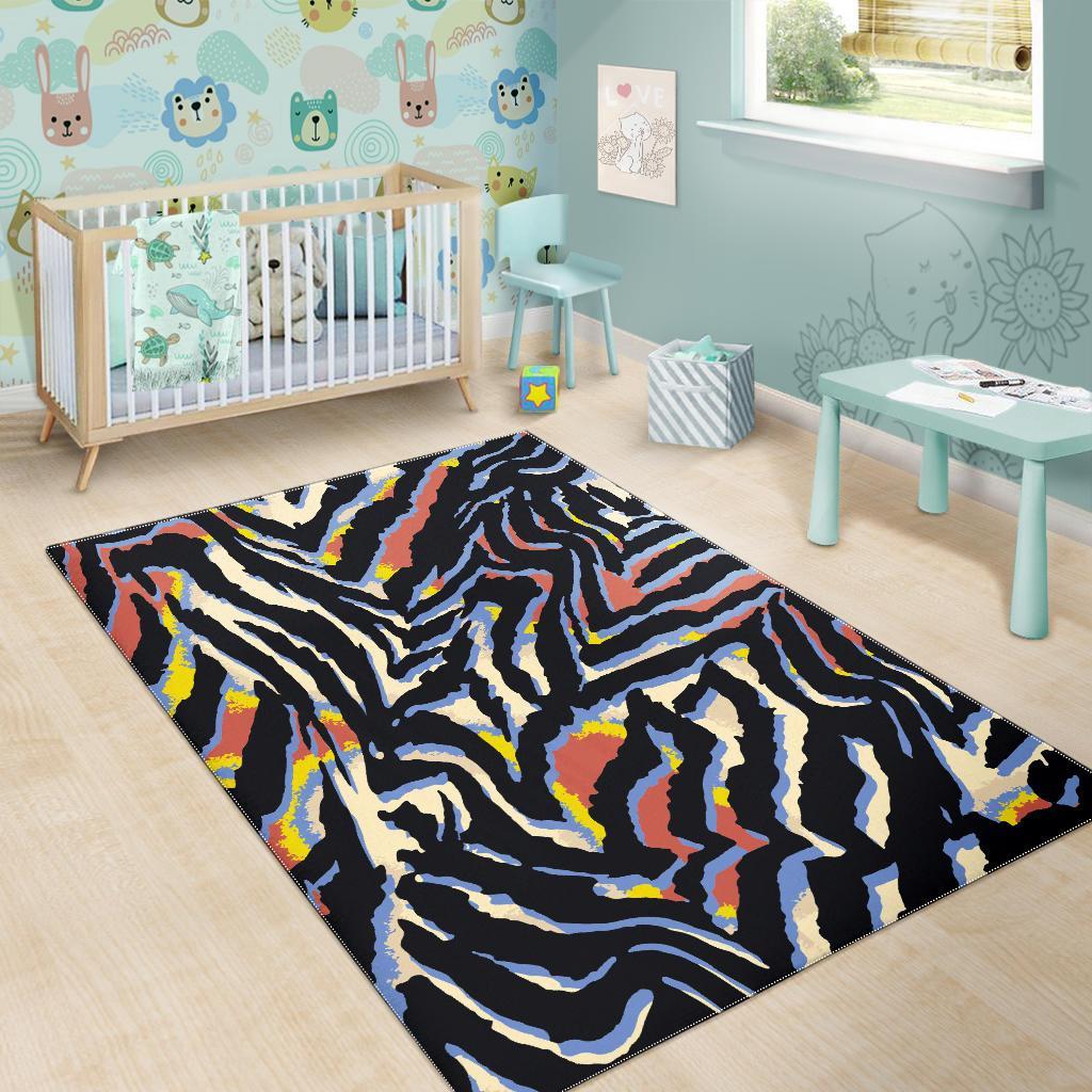 Abstract Zebra Pattern Print Area Rug