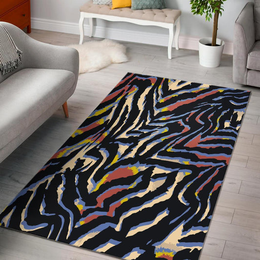 Abstract Zebra Pattern Print Area Rug