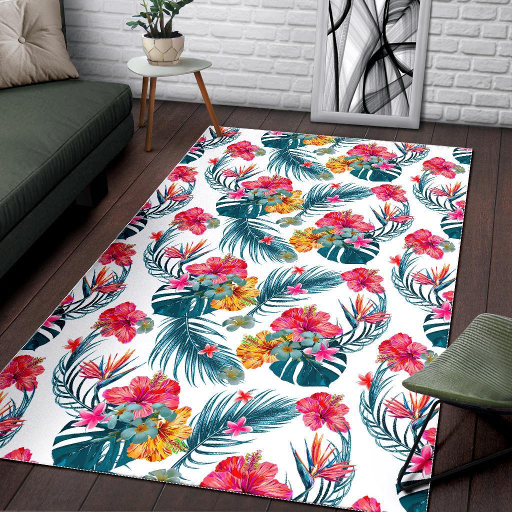Aloha Hawaii Floral Pattern Print Area Rug